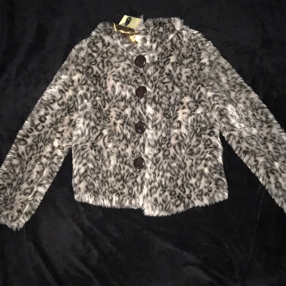 Sans Souci Faux Fur hoodie coat small NWT